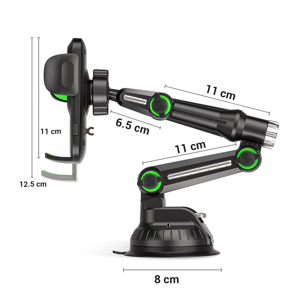 Imagen 2 del producto Soporte de celular para tablero de auto diseño brazo de fácil instalación y uso, negro