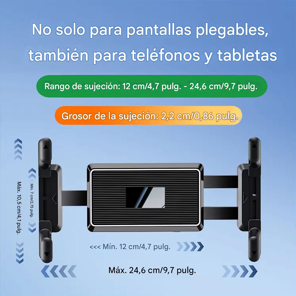 Imagen 2 del producto Soporte para auto ajustable de fácil uso ideal para Smarthphones y Tablets