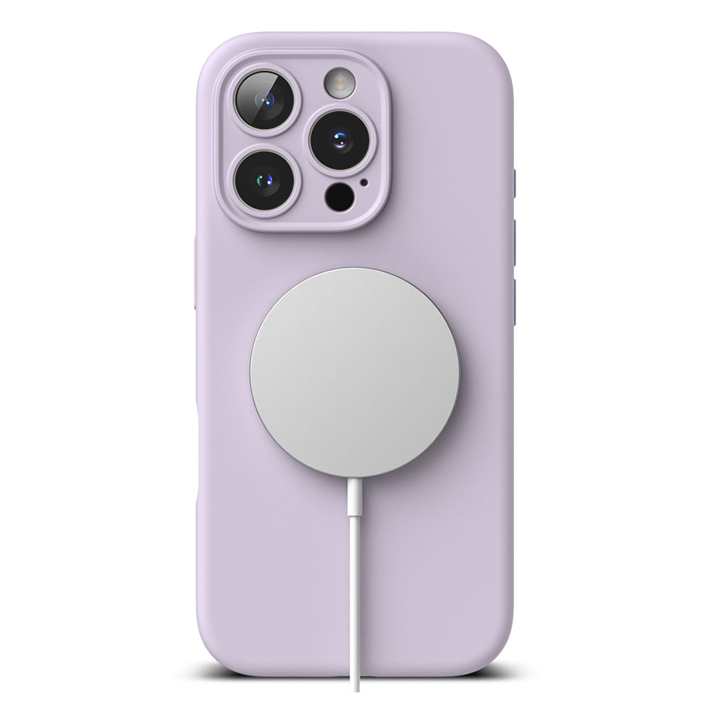 Imagen 2 del producto Case para iPhone 16 Pro Max Silicon Magnetic, con MagSafe para carga inalámbrica, para accesorios magnéticos, Light Purple