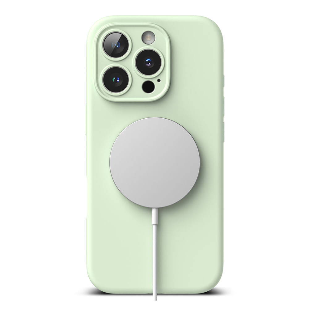 Imagen 2 del producto Case para iPhone 16 Pro Max Silicon Magnetic, con MagSafe para carga inalámbrica, para accesorios magnéticos, Soft Mint