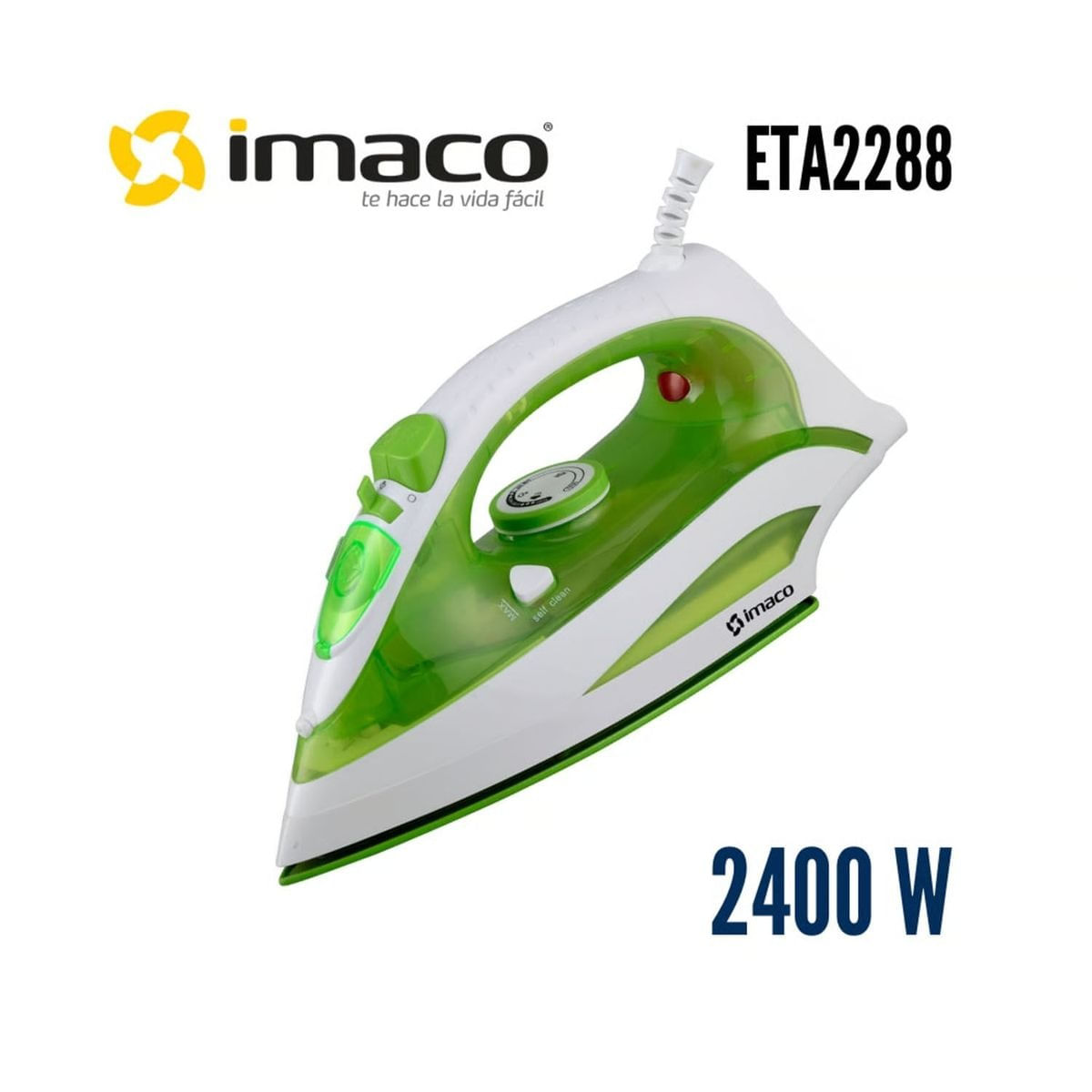 Imagen 2 del producto Plancha a vapor Imaco ETA2288, 2400W, base nano cerámica, extra vapor, autolimpieza