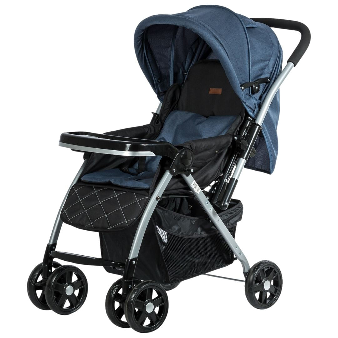 Coche cuna de lujo Vincent edición limitada, respaldar reclinable, azul