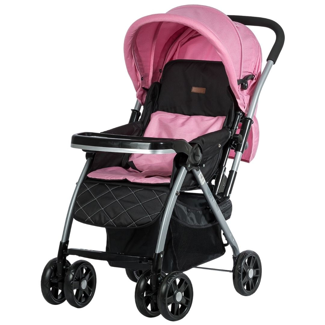 Coche cuna de lujo Vincent edición limitada, cinturón de 3 puntos, rosado