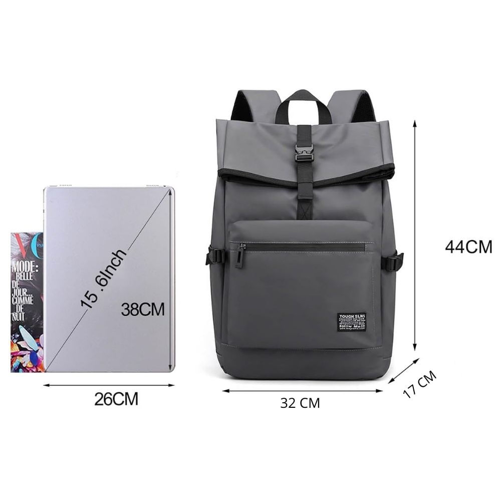 Imagen 2 del producto Mochila Weixier City, impermeable, multicompartimentos, 44x32x17 cm, nylon resistente, gris