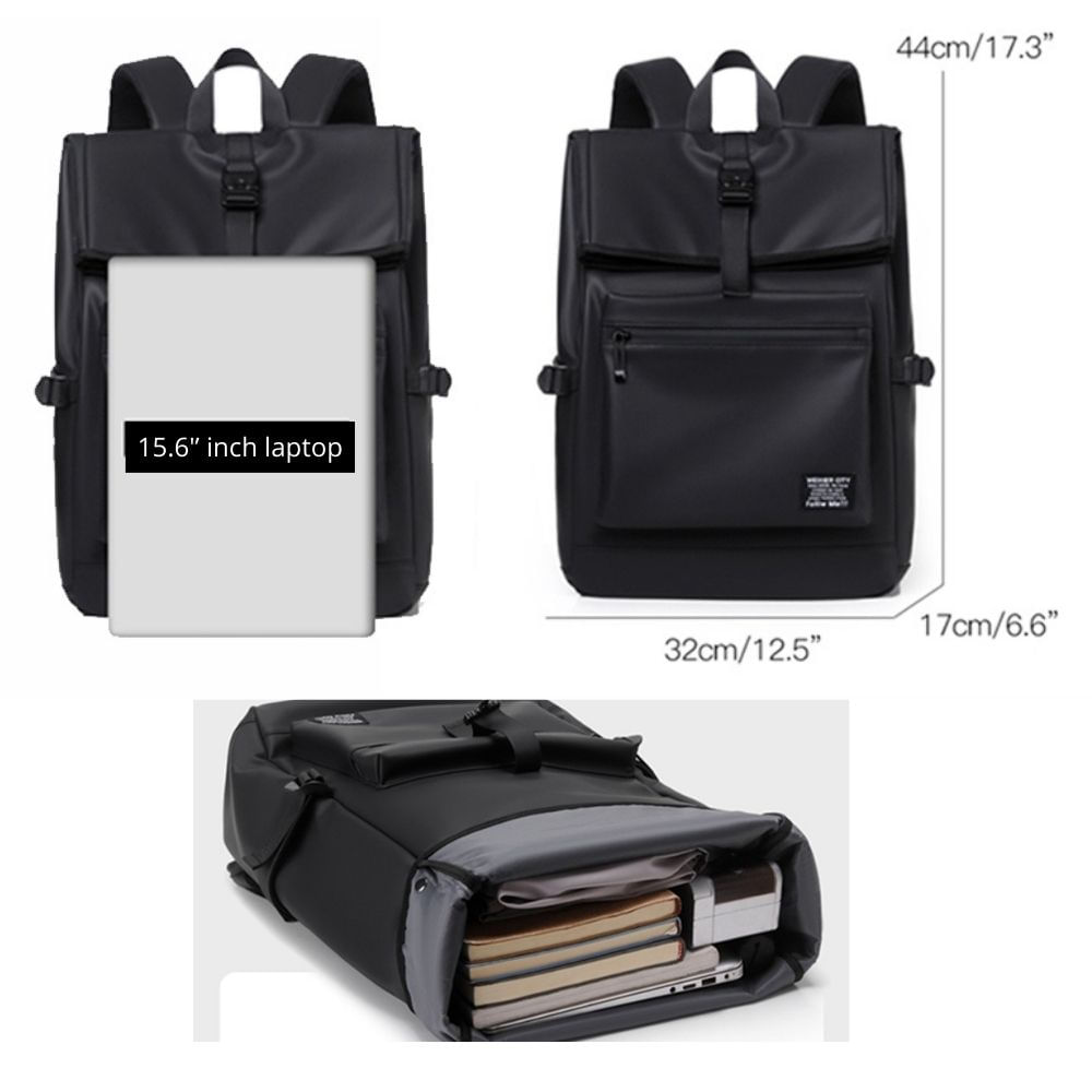 Imagen 2 del producto Mochila Weixier City, impermeable, multicompartimentos, nylon resistente, negro