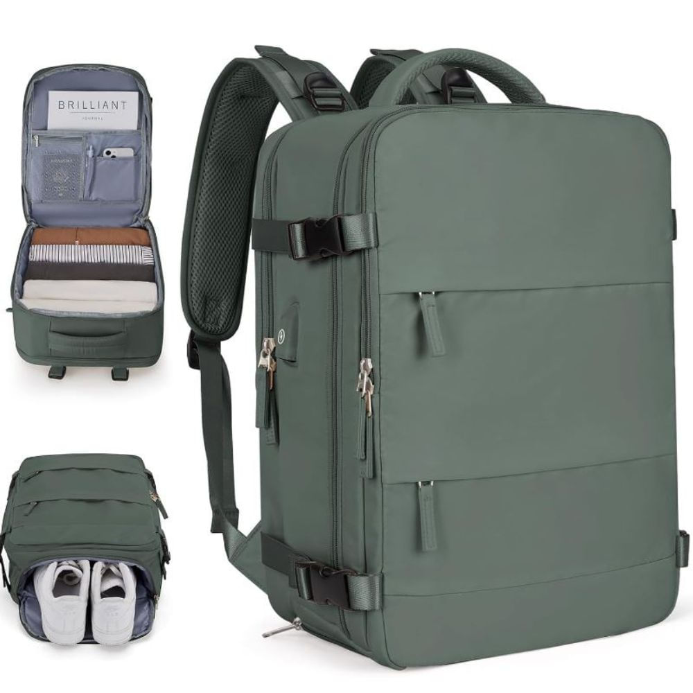 Imagen 2 del producto Mochila viajera de cabina, compartimento para calzado, puerto USB, diseño antirrobo