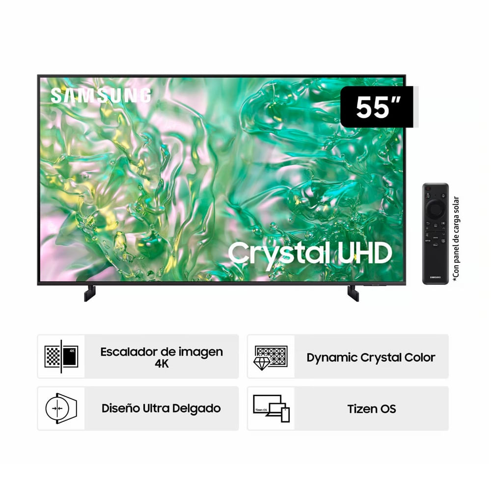 Imagen 2 del producto Smart TV Samsung 55"", Crystal UHD Du8000, 4k Tizen Os, negro - 2024