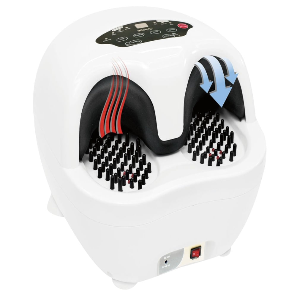 Acupresión con masajeador de pies Ucomfy, 192 nodos, calefacción infrarroja, 3 niveles de presión, blanco
