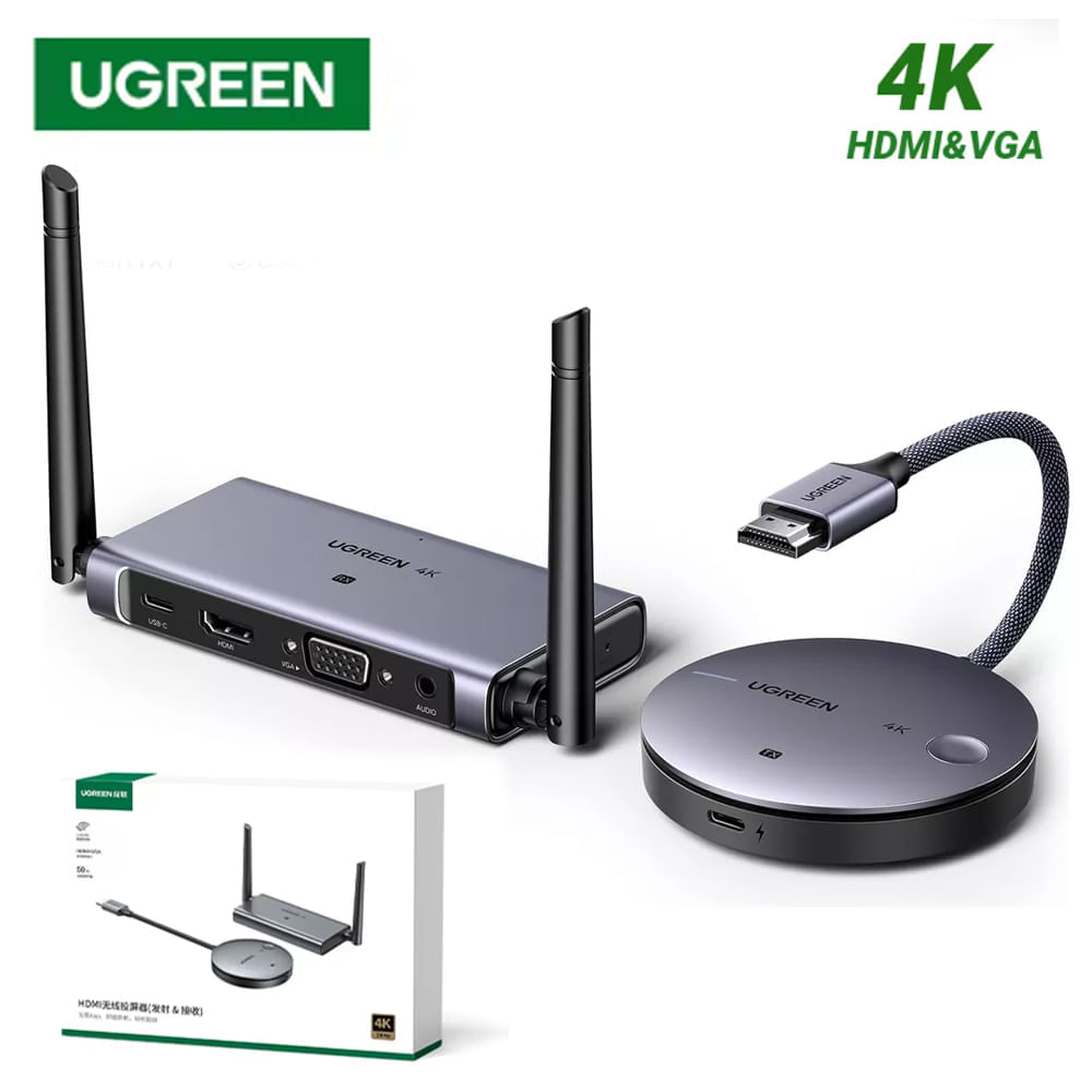 Imagen 2 del producto Extensión HDMI VGA inalámbrica, UGREEN, 50 metros, 4K 30Hz, 5GHz, Plug & Play