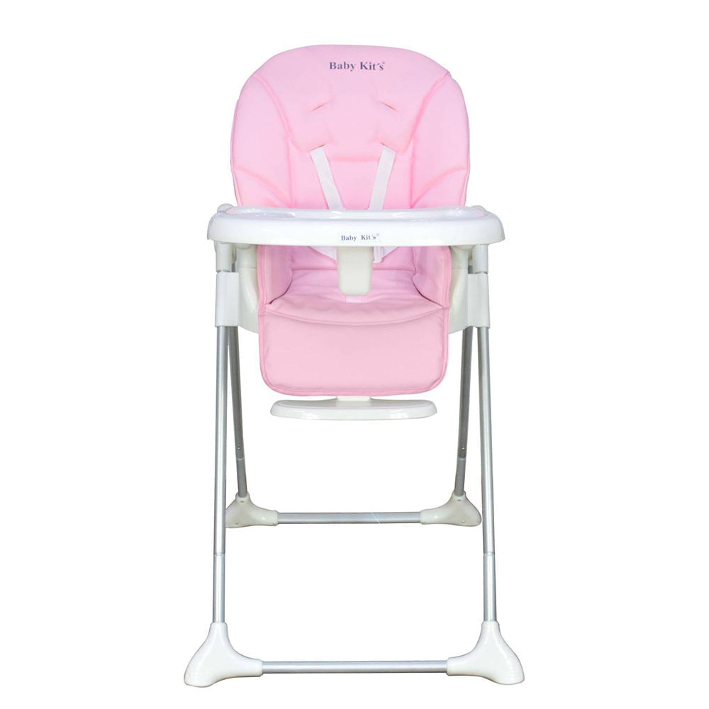 Silla de comer Baby Kits Elegant, regulable, 6 niveles de altura, rosado