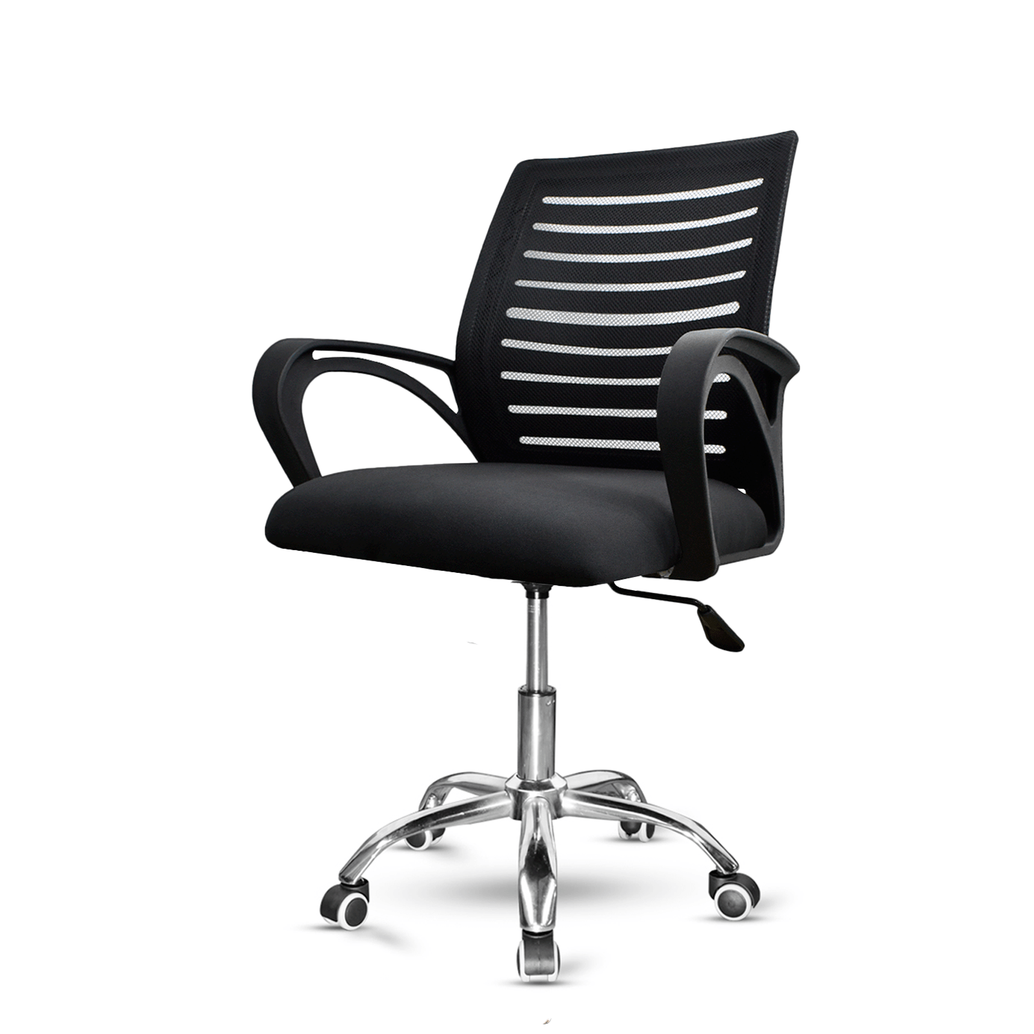 Silla Blazze ergonómica de oficina Cozy, reposabrazos fijos, negro