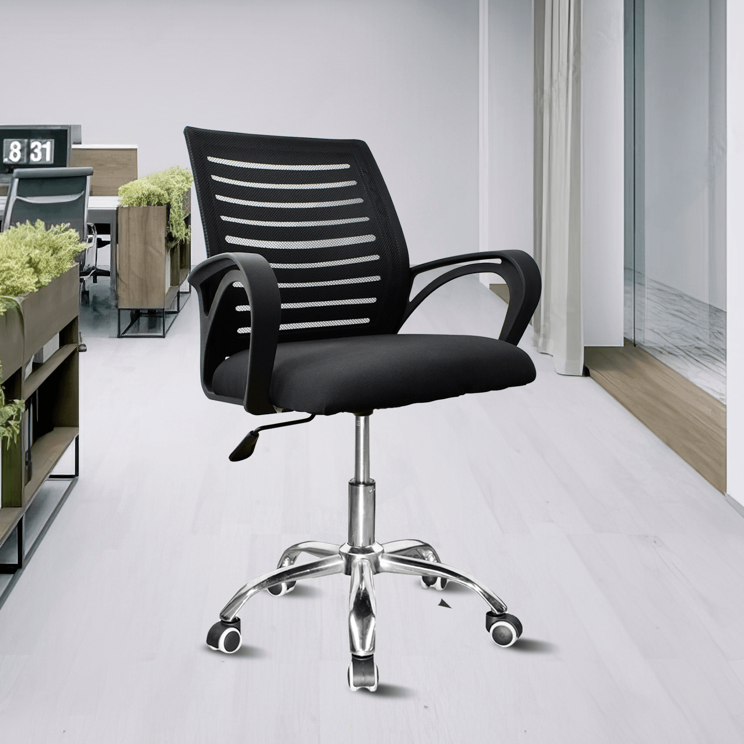 Imagen 2 del producto Silla Blazze ergonómica de oficina Cozy, reposabrazos fijos, negro