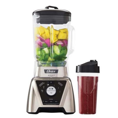 Licuadora Oster Xpert BLST3BCPG 1100 W, 3 velocidades, jarra de vidrio 2 litros, función pica hielo, gris + Blend N Go