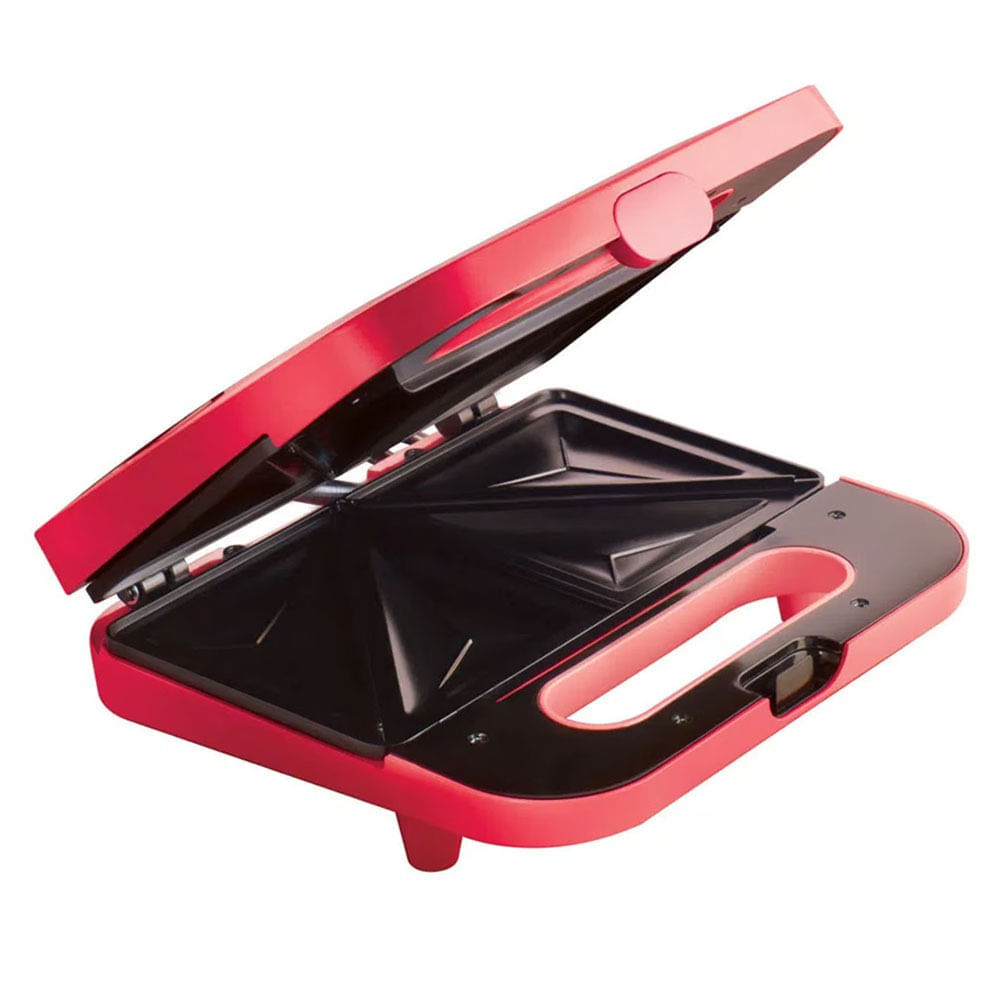 Sandwichera Oster CKSTSM2885M 750W, capacidad 2 panes, antiadherente, rojo
