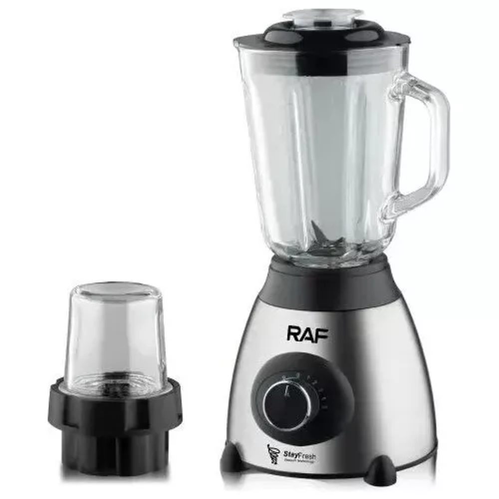 Licuadora Raf 1000W, triturador de hielo y molinillo picatodo, negro