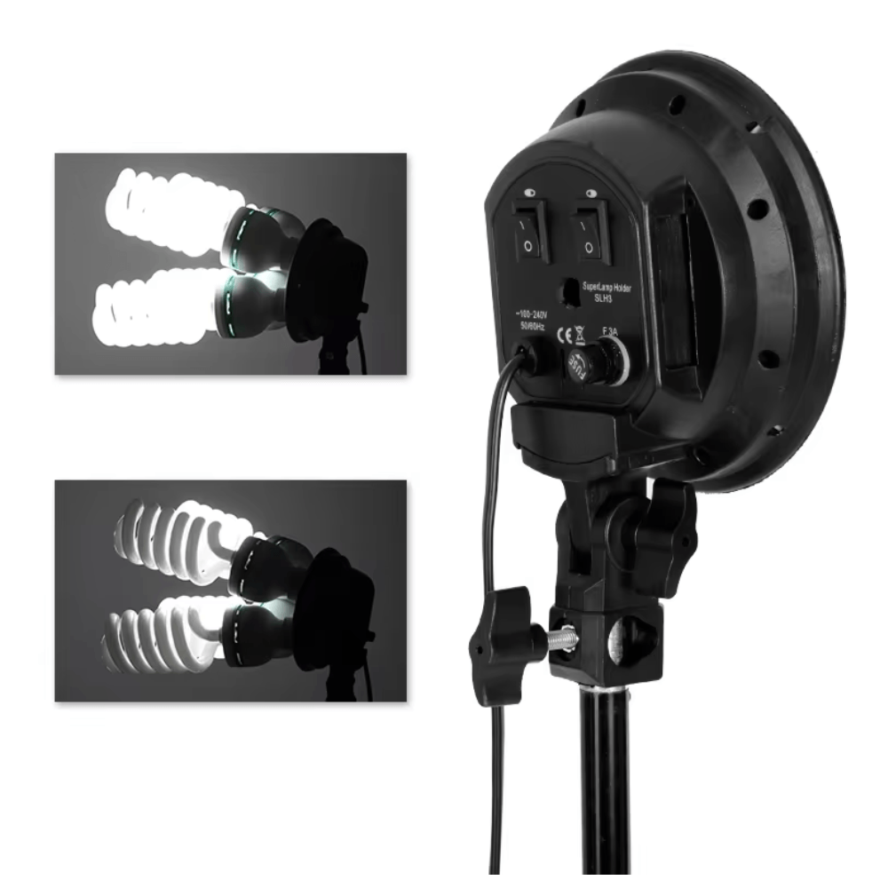 Imagen 2 del producto Kit iluminación Weifeng, 2 Softbox, 8 focos LED de 135W, parantes de 2 metros, maleta