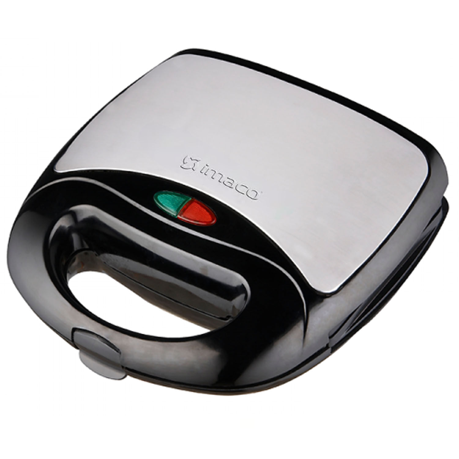 Sandwichera grill Imaco ISG014A Línea Gourmet 700W, capacidad 2 panes, placas antiadherentes, luz indicadora, negro