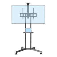 Rack pedestal Expo Rack PED70 32""-65"", altura regulable, repisa multiusos, soporta 40kg, negro