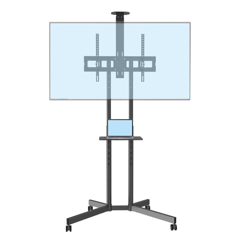 Rack pedestal Expo Rack PED70 32"-65", altura regulable, repisa multiusos, soporta 40kg, negro