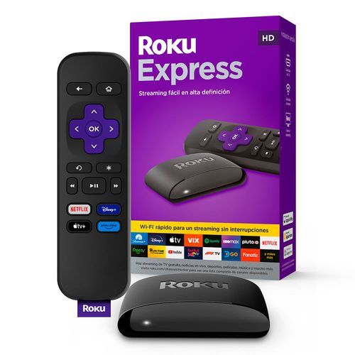 Convertidor a Smart TV Roku Express HD con control remoto, incluye cable HDMI, accede a cientos de canales gratis y de pago
