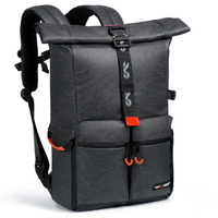 Mochila fotográfica KyF Concept KF13.096V1 resistente al agua, con cubierta, negro