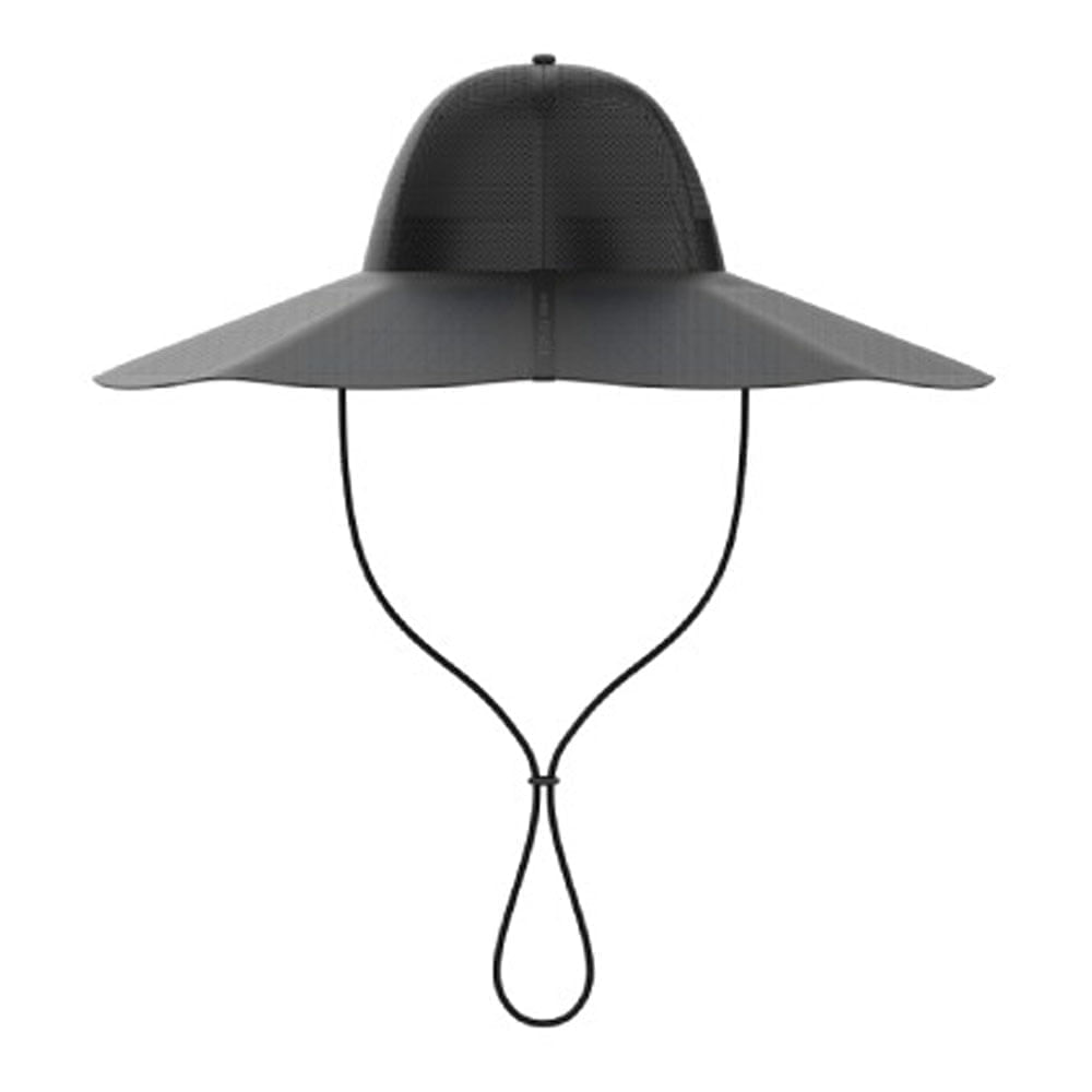 Imagen 1 del producto Sombrero solar Ecoflow 6V, talla M-L, resistente al agua y polvo IP65, protección UPF 50+ UV, carga solar, USB-A/C, ala ancha, negro