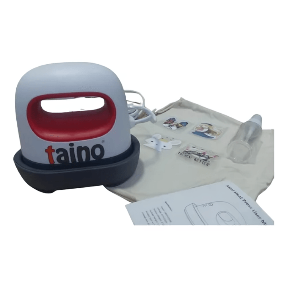 Imagen 2 del producto Mini estampadora Easy Press 220V 250W, 3 niveles de temperatura, plancha sublimación compacta 10.6x6.2cm, rojo/verde