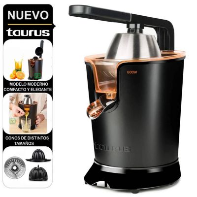 Imagen 2 del producto Exprimidor Taurus Citrus Legend 600W, 0.65 litros, acero inoxidable, negro
