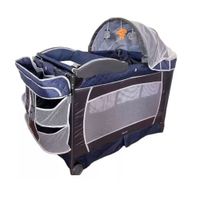 Cuna corral Baby Kits Verona, capota, cambiador, mecedora + colchón 4"", azul