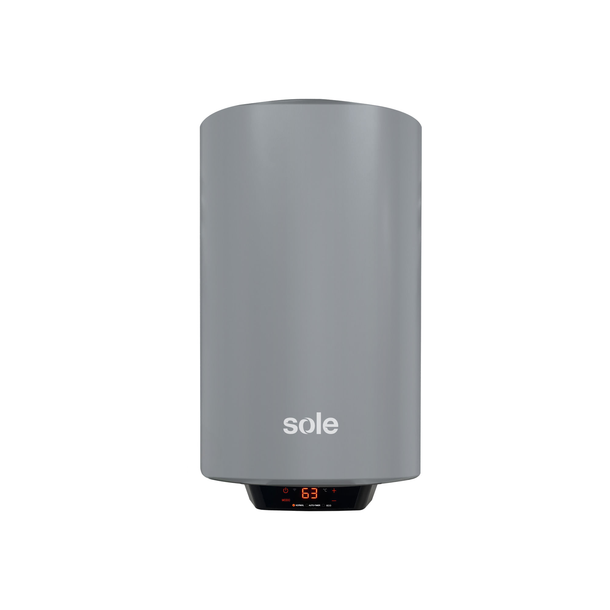 Imagen 1 del producto Terma Sole Genius Wi-Fi 1500W, 80 litros, control vía app, anti-sarro, función desinfección, 4 baños, acero aporcelanado, gris