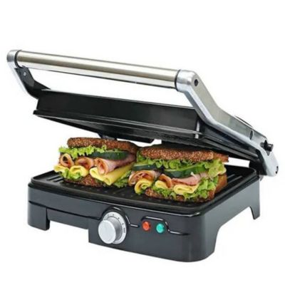 Imagen 1 del producto Parrilla Imaco IG2923 1800W, apertura 180°, placas antiadherentes, termostato, acero inoxidable