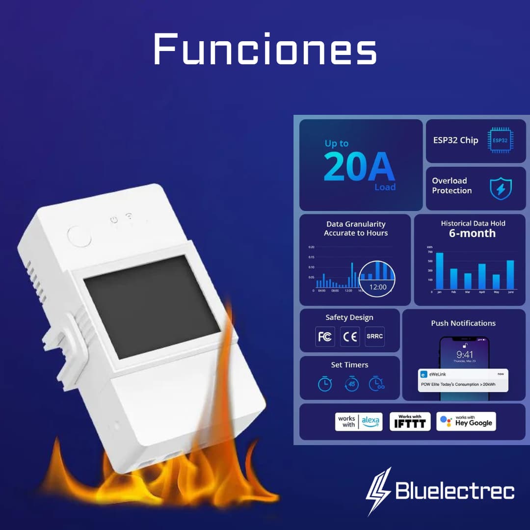 Imagen 2 del producto Medidor de energía SONOFF Pow Elite 20A, Wi-Fi, POWR320D