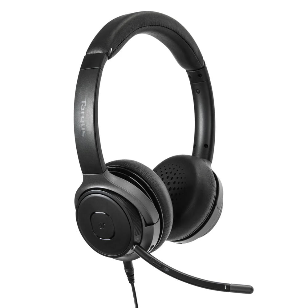 Audífono inalámbrico Targus AEH104 estéreo on-ear con micrófono, conexión Bluetooth/Jack 3.5mm, control de volumen, negro