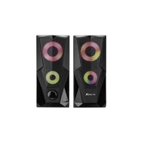 Parlante gamer Xtrike Me SK-501, 6W, RGB 7 colores, USB + jack 3.5mm, sonido envolvente, control volumen, negro