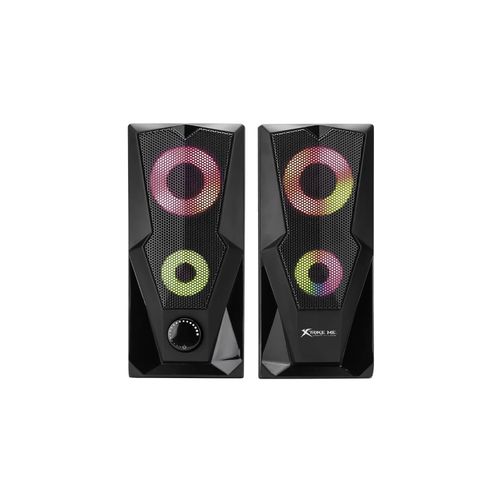 Parlante gamer Xtrike Me SK-501, 6W, RGB 7 colores, USB + jack 3.5mm, sonido envolvente, control volumen, negro