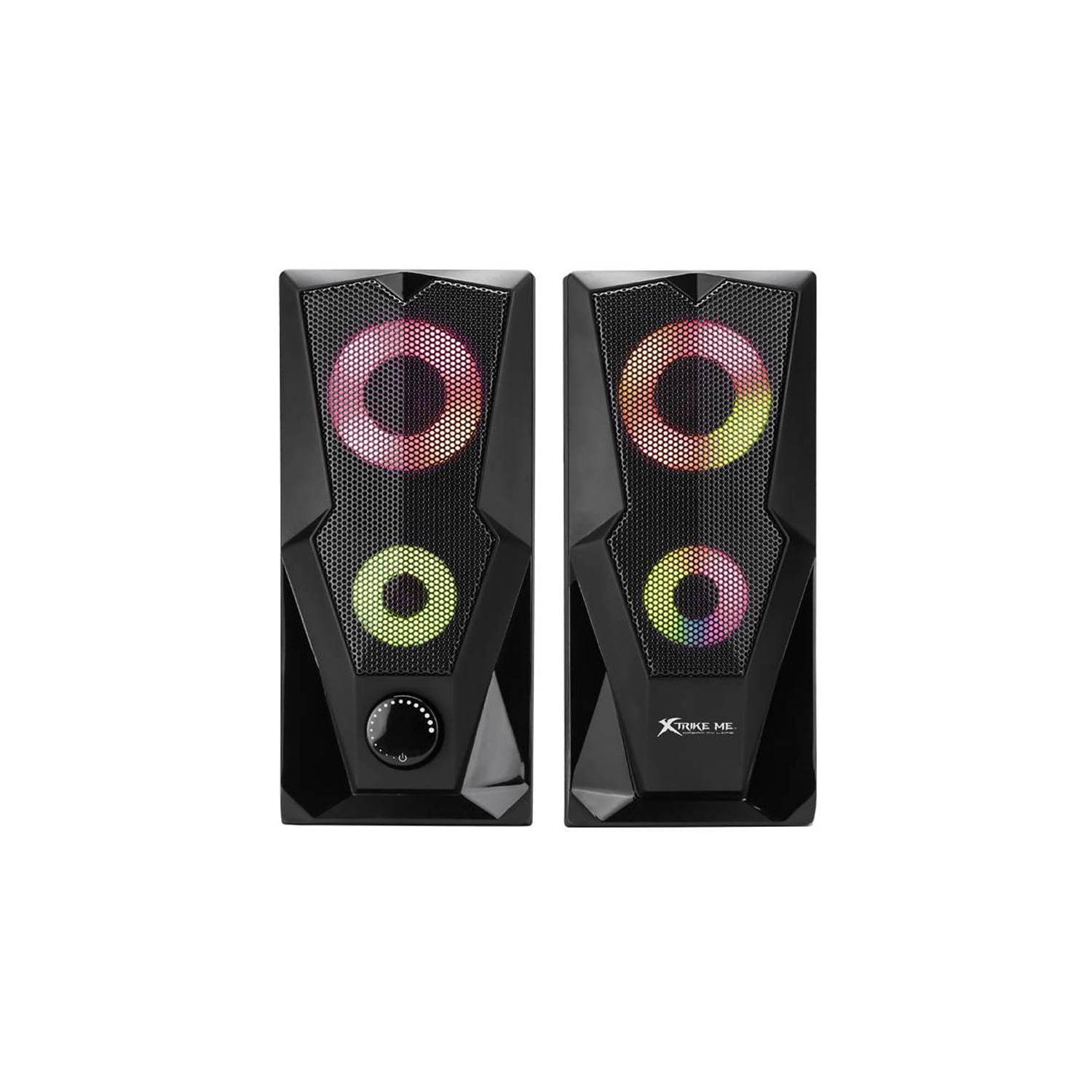Imagen 1 del producto Parlante gamer Xtrike Me SK-501, 6W, RGB 7 colores, USB + jack 3.5mm, sonido envolvente, control volumen, negro