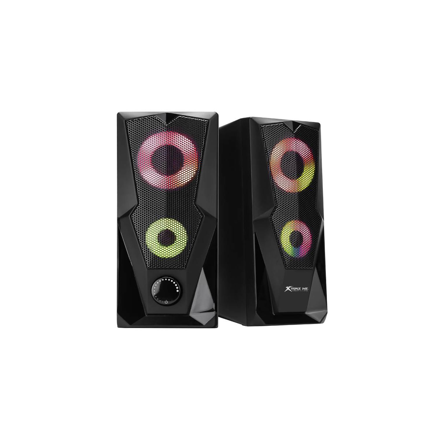 Imagen 2 del producto Parlante gamer Xtrike Me SK-501, 6W, RGB 7 colores, USB + jack 3.5mm, sonido envolvente, control volumen, negro