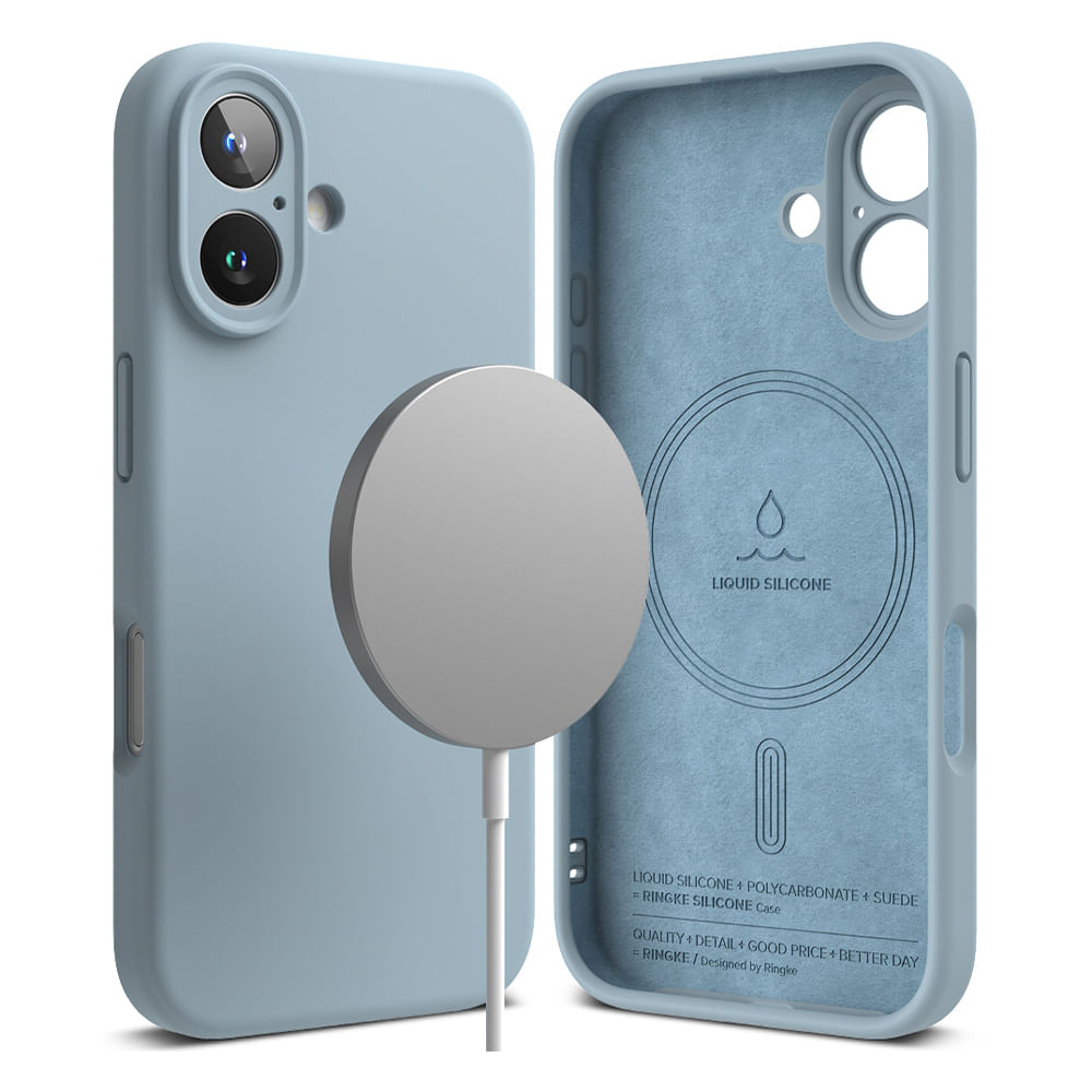 Imagen 2 del producto Case para iPhone 16 Silicon Magnetic, con MagSafe para carga inalámbrica, para accesorios magnéticos, Azul