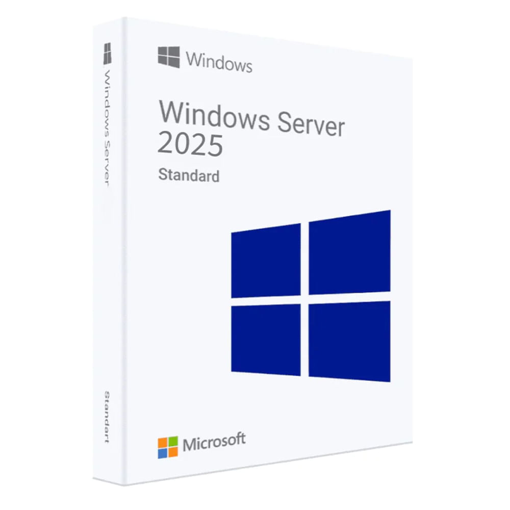 Licencia digital Microsoft Windows Server 2025 Standard, 1 dispositivo, permanente, activación online, ideal para servidores empresariales