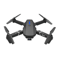 Mini Dron E88 Semi Profesional, cámara HD 1080p, portátil, alcance 100 metros, control remoto, color negro