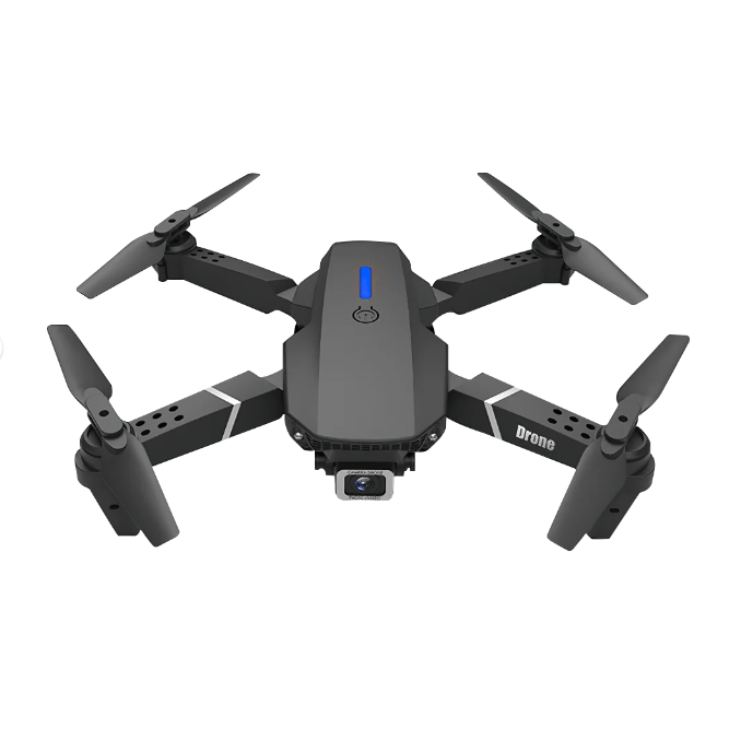 Mini Dron E88 Semi Profesional, cámara HD 1080p, portátil, alcance 100 metros, control remoto, color negro