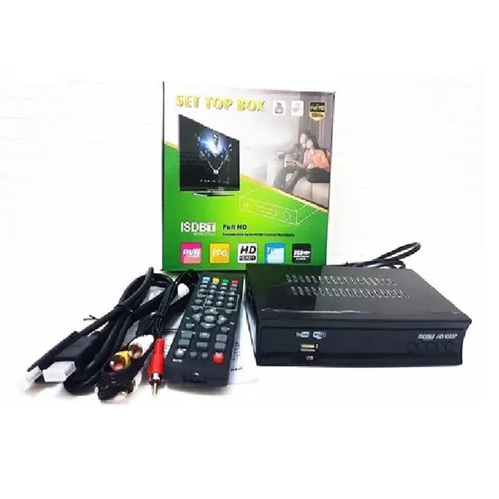 Sintonizador TV digital Genérico HDMI y RCA, grabación por USB, señal TDT, control remoto, ideal para televisores antiguos o nuevos, negro