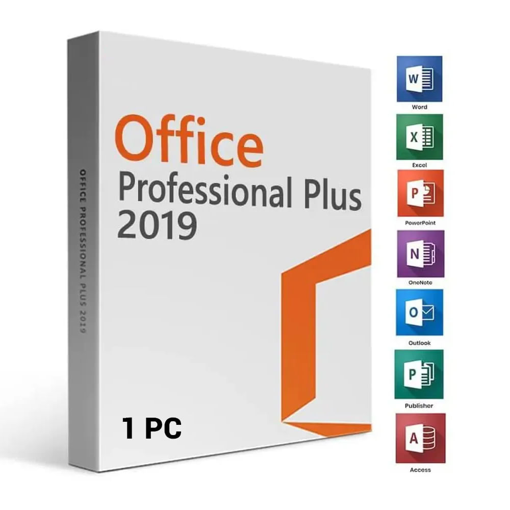Licencia digital Office Professional Plus 2019, 1 PC, permanente, incluye Word, Excel, PowerPoint, Outlook, Access, activación online oficial Windows