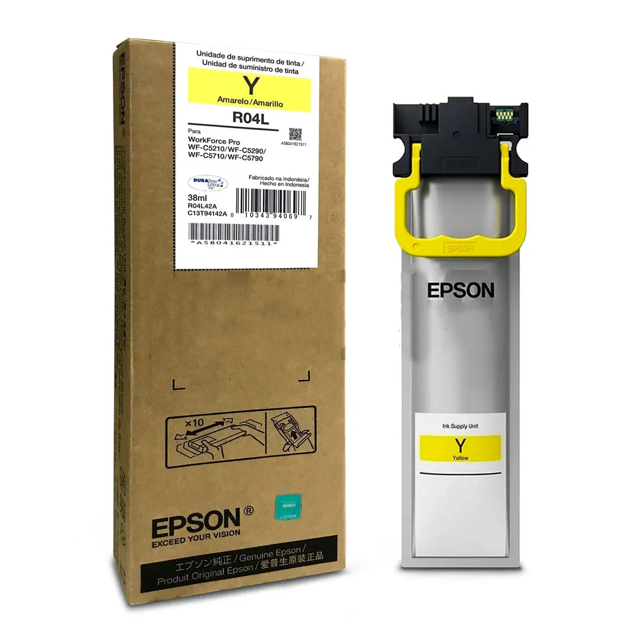 Bolsa de Tinta EPSON T941420-AL, rendimiento 5000 páginas, capacidad 38ml, amarillo
