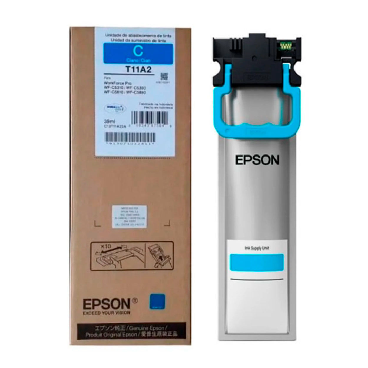 Imagen 1 del producto Bolsa de Tinta EPSON T11A220-AL, rendimiento 5000 páginas, cyan
