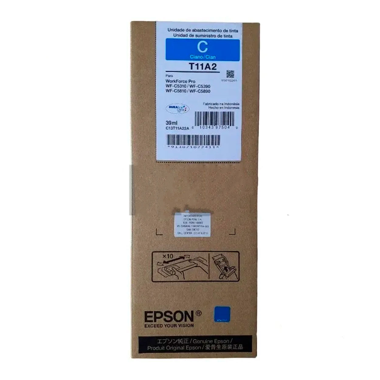 Imagen 2 del producto Bolsa de Tinta EPSON T11A220-AL, rendimiento 5000 páginas, cyan