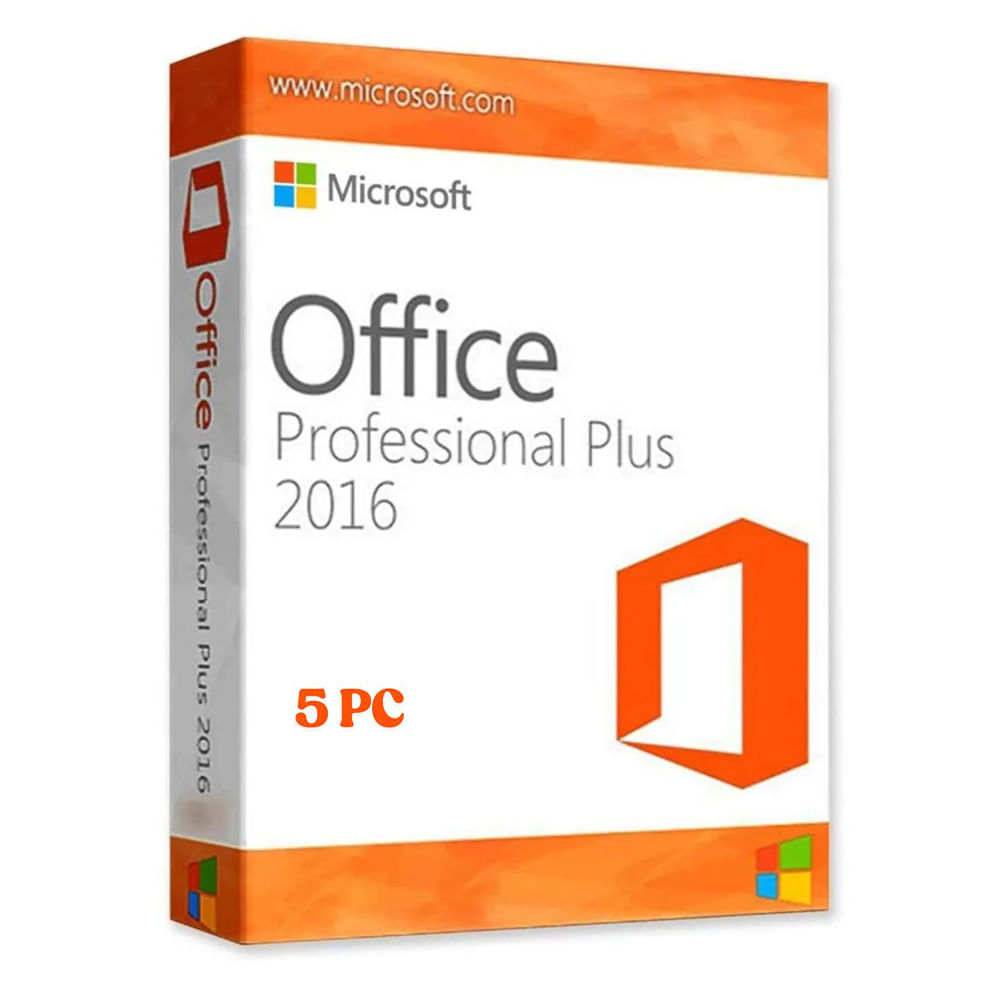 Licencia digital Microsoft Office Professional Plus 2016, 5 PC, 1 año, activación online, descarga inmediata, original