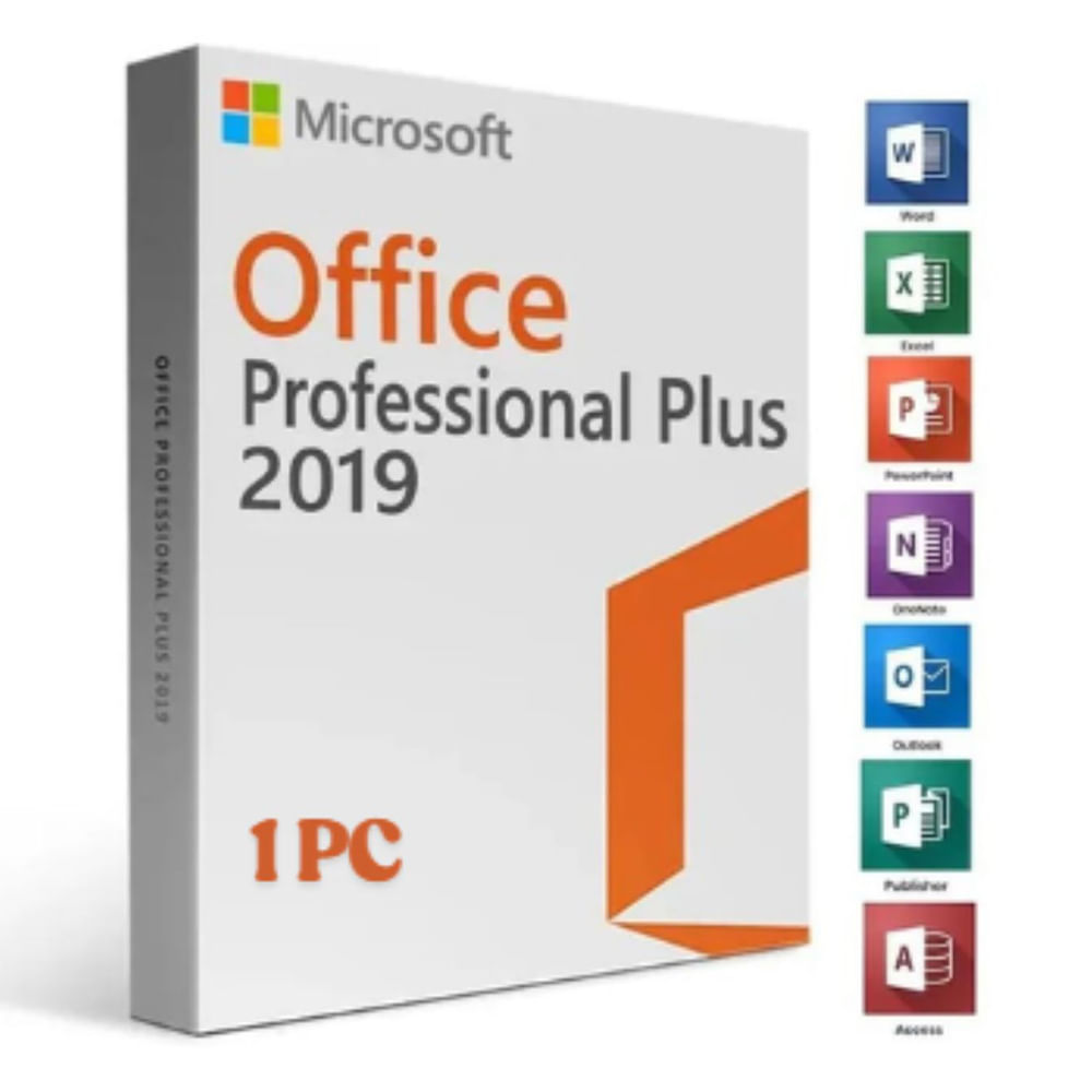 Licencia digital Microsoft Office Professional Plus 2019, 1 PC, activación permanente, instalación inmediata, software original, descarga online