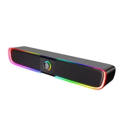 Parlante Gamer Xtrike Me SK-600, Soundbar RGB, 6W RMS, Jack 3.5mm y USB, PC, laptop, Smartphone, negro