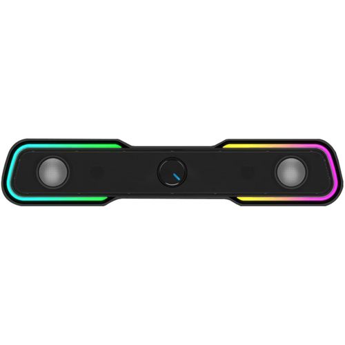 Parlante Gamer HP DHE-6002, barra de sonido RGB, 6W, Jack 3.5mm y USB, control táctil, negro